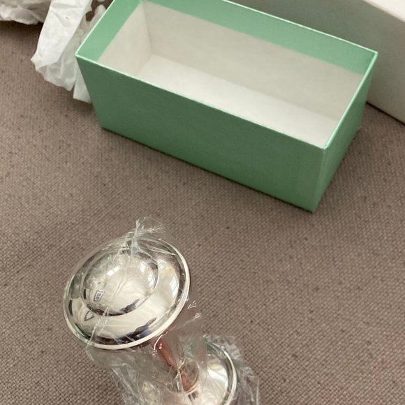 🆕 Brand New in Box - Empire Sterling Silver Polished Plain Dumbbell Baby Rattle - Picture 6 of 9